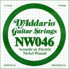 D'Addario NW046 Corda Singola Elettrica-Acustica Nickel Round