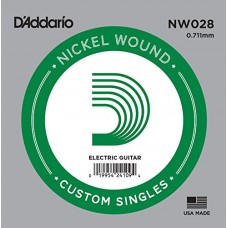 D'Addario NW028 Corda Singola Elettrica-Acustica Nickel Round