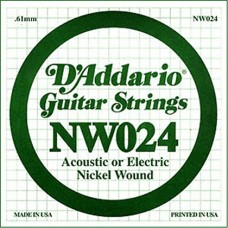 D'Addario NW024 Corda Singola Elettrica-Acustica Nickel Round